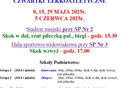 Sławieńskie Czwartki Lekkoatletyczne wiosna 2025