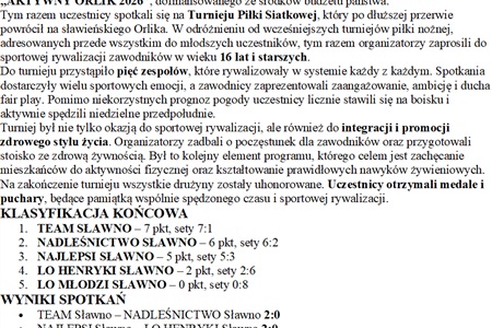 TURNIEJ PIŁKI SIATKOWEJ - AKTYWNY ORLIK 2026