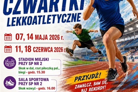  ZAPROSZENIE NA SŁAWIEŃSKIE CZWARTKI LEKKOATLETYCZNE wiosna 2026